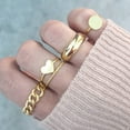 thumbnail image 1 of Anillos para mujer, regalos para mujer, anillo de moda europeo con baño de oro geométrico de viento frío y conjunto., 1 of 4