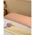 thumbnail image 5 of Peach Fuzz Body Throw Pillow Cover Case, Couch Sofa Bed Pillowcase, Soft Decorative Pillow Protector, Pure Color Modern Minimalist Art 20x54Inch Long Reversible Pillow Shams with Zipper, 5 of 6