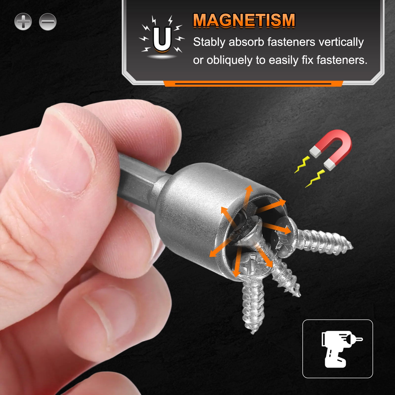 Uxcell 5pcs Hex Nut Driver Drill Bit 15/16/17/18/19mm 6-Point Drill Socket 1/4" Hex Shank 80mm Length Nut Setter Quick-Change Nut Impact Driver Bit Set with Bit Holder