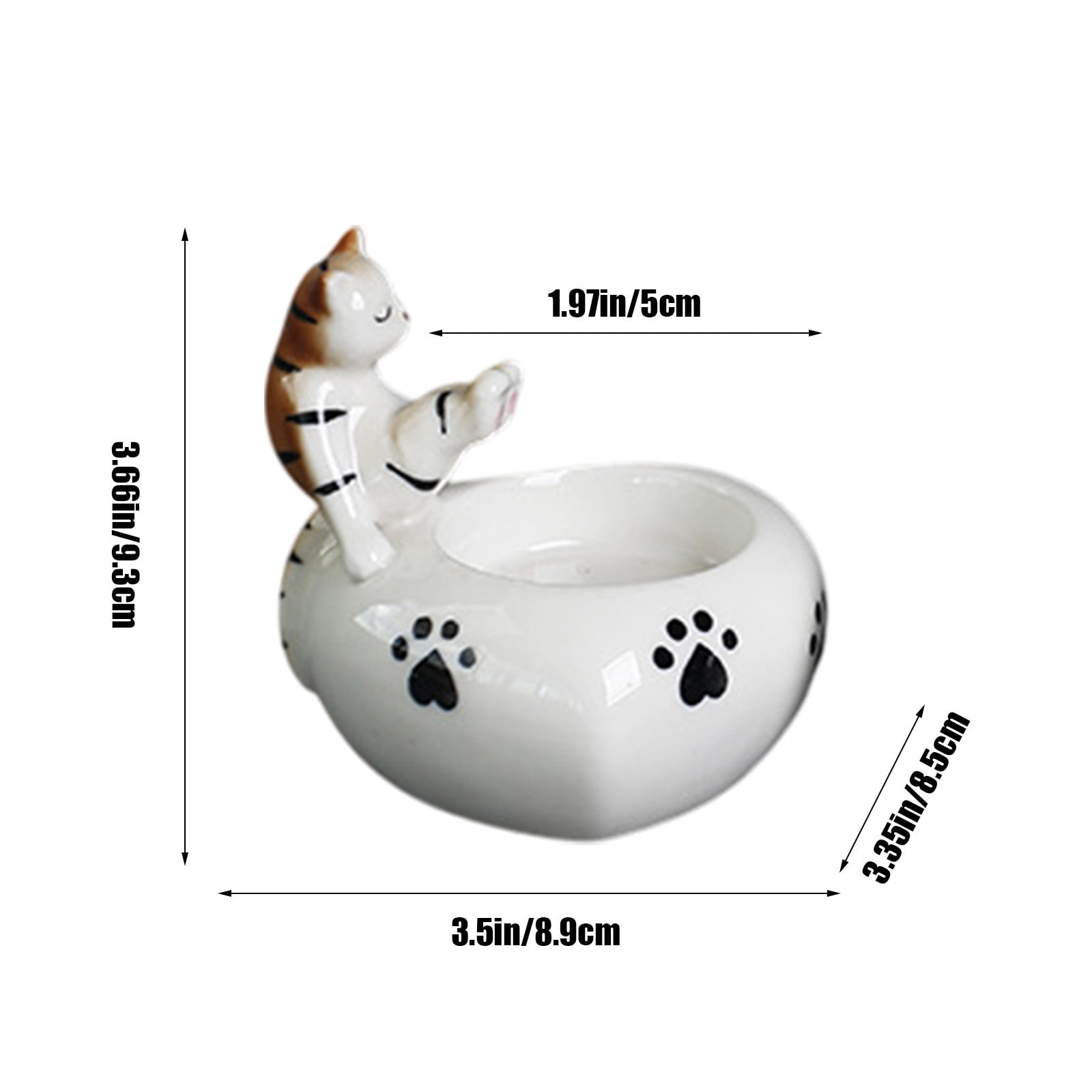 Photophore Chat En Céramique - Porte-Bougie Décoratif Avec Deux Chats Affectueux