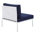 thumbnail image 3 of Modway Harmony Sunbrella® Outdoor Patio Aluminum Armless Chair in White Navy, 3 of 5
