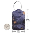 thumbnail image 4 of Honeii Mystery House Halloween Night Print Leather Luggage Tag for Suitcases,ID Tags,Bag Tags for Luggage,Functional Travel Tag-1, 4 of 5