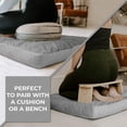 thumbnail image 6 of Florensi Zabuton Meditation Mat 32x32x3 Large Floor Cushion, Washable Velvet Cover, Grey, 6 of 6