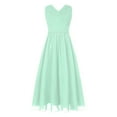 thumbnail image 5 of Miutii Kids Girls Shiny Rhinestones Birthday Party Dress Sleeveless V Neck Wedding Bridesmaid Dress Mint Green 8, 5 of 9