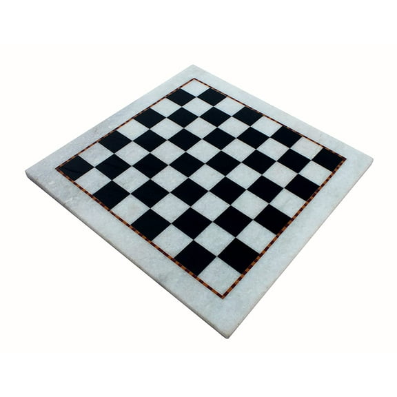 StonKraft 15" X 15" Collectible White Natural Stone & Marble Chess Board Without Pieces Compatible Pieces Available Separately