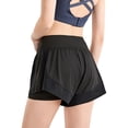 thumbnail image 2 of Women's Workout Running Shorts 2 in 1 Quick Dry Gym Athletic Short, 2 of 6