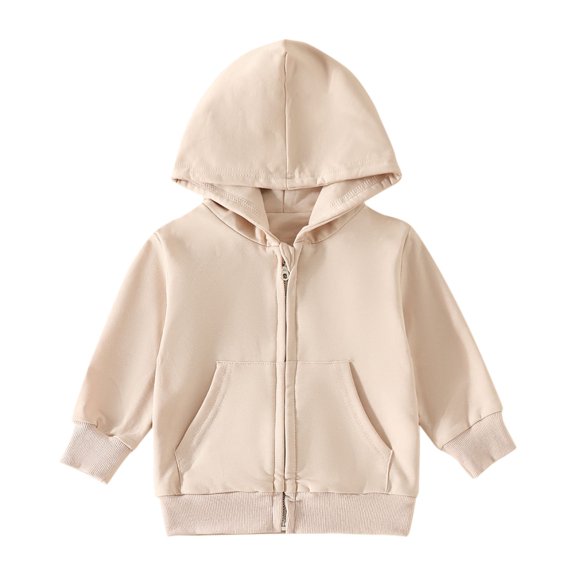 XXWXYD Toddler Hooded Puffer Jacket Zip Up Outerwear Soli𝖽 Color Long Sleeve Coat Lightweight Fleece Lined Windproof Top For Boys Girls Fall Winter Breathable Daily Outerwear