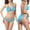Light Blue, variant on Women Two Piece Swimsuit V Neck Swimwear Halters String Triangles Bikini Sets Bathing Suit 2 Piece