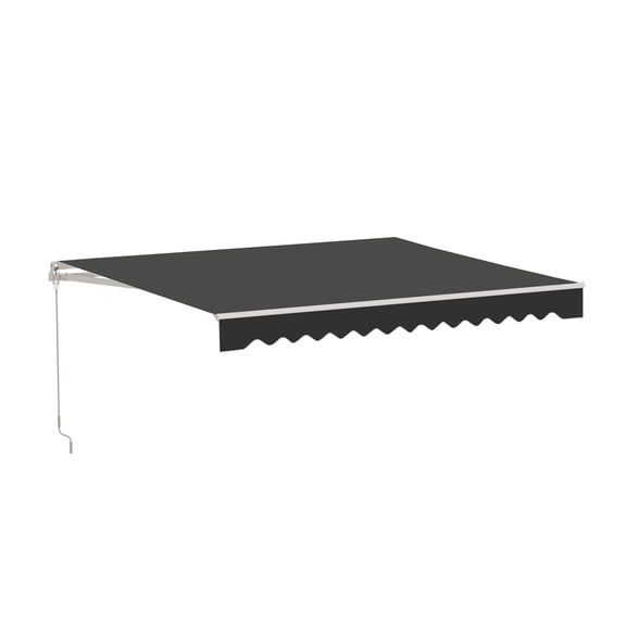 ALEKO Manual Retractable Home Patio 10 x 8 feet Awning Black Canopy Sunshade