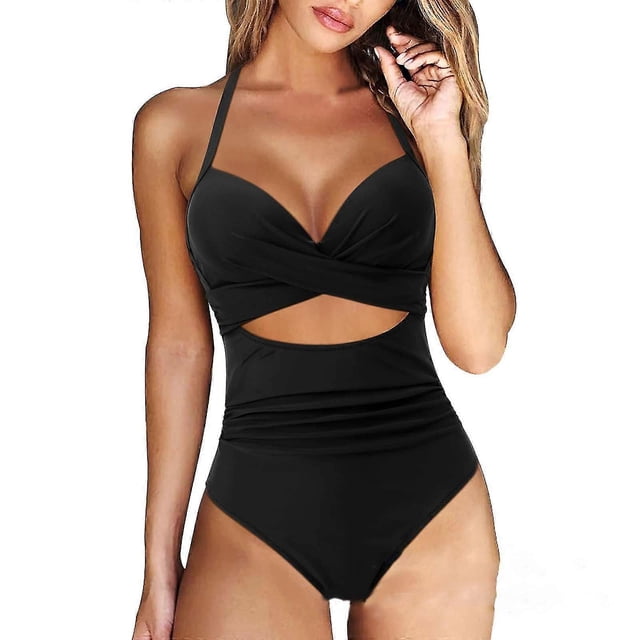 Bikini sexy de una pieza con tiras para mujer y niña, traje de baño de playa sin espalda