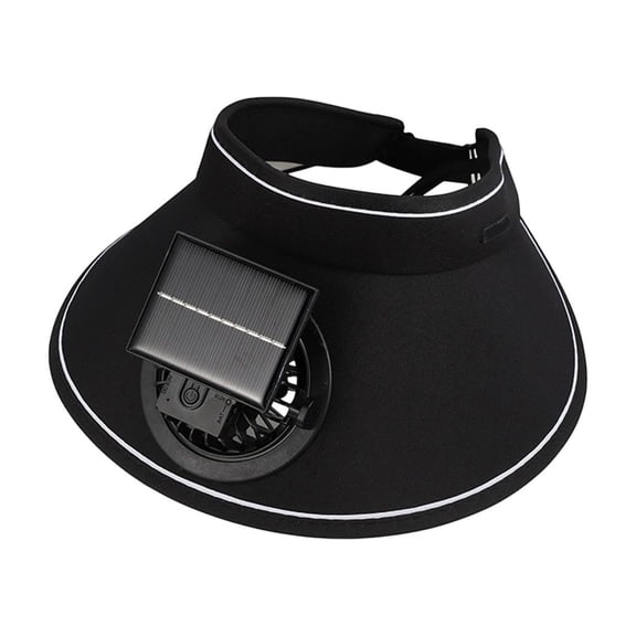 Sun Visors Hat with Fan for Women Men-Outdoor Fan Visor Hat for Golf Hiking - 3 Speed Adjustable Elastic Buckle and Large Area Sun Protection