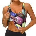 thumbnail image 4 of Fotbe Easter Eggs1 Pattern Womens' Sports Bra Longline Wirefree Padded with Medium Support Sports Moisture-Wicking Workou Vest,Tank Top-Small, 4 of 9
