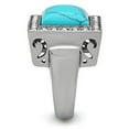 thumbnail image 2 of Anillo Color Plata Para Hombres de Acero Inoxidable Turquesa en Plataforma, 2 of 4