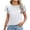 *White, variant on ClodeEU Women's Pleated Short Sleeve Crewneck Top ,Solid Color Casual Summer Blouse Beige,Womens Plus L
