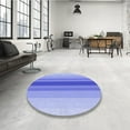 thumbnail image 4 of Ahgly Company Machine Washable Indoor Round Transitional Jeans Blue Area Rugs, 3' Round, 4 of 7