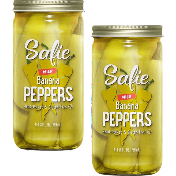 Safie Foods HandPacked Mild Banana Peppers, 2Pack 26 oz. Jars