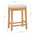 thumbnail image 2 of Linon Cessford 26" Backless Indoor Wood Counter Stool, Rustic Brown/Linen Woven, 1 Stool, 2 of 15