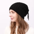 thumbnail image 3 of Yoyauz Pony Tail Beanie Scary Beanie Knitted Ring Scarf Scarf Scarf Long Hair Braid Hat, 3 of 5