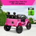 thumbnail image 5 of Geetinfly 12V Ride On Truck,Electric Car with Parent Remote Control Spring Suspension LED Lights,for Ages 3-8Y,Pink, 5 of 7