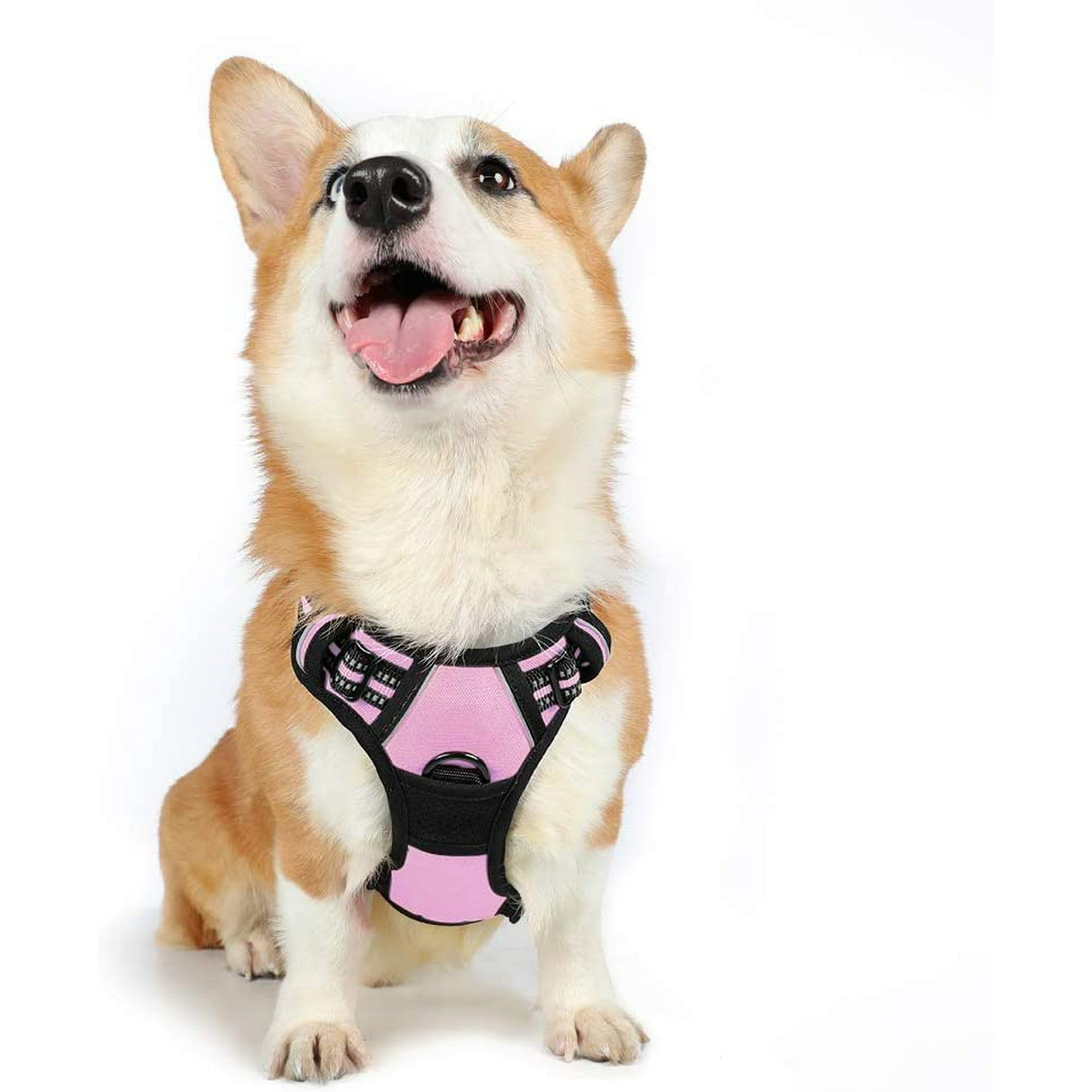 SAYDY Dog Harness No Pull Pet Harness with 2 Leash Clips Adjustable Soft Padded Dog Vest Reflective No Choke Pet Oxford Vest with Easy Control Handle for Large Dogs Black L Walmart