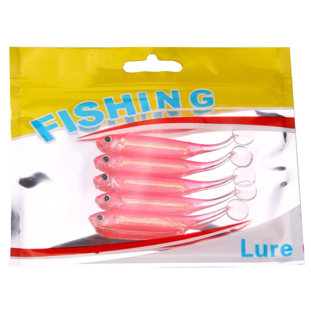 Cebo Pesca Artificial Señuelos Suaves 5 Uds 7cm Ojos 3D para Lucio