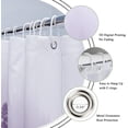 thumbnail image 4 of Small Stall Purple Shower Curtain for Bathroom Decor 36Wx72H Narrow Half Rv Nature Mens Misty Tree Mountain Foggy Woodland Art Printed Fabric Polyester Waterproof 6 Pack Plastic Hooks, 4 of 6