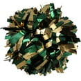 thumbnail image 2 of Metallic Cheer Pom Poms Cheerleading Cheerleader Gear 2 pieces one pair poms(Forest Green/Gold), 2 of 2