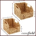 thumbnail image 7 of Casafield (Set of 2) Water Hyacinth Pantry Baskets with Handles - Natural, Medium and Large Size Woven Storage Baskets for Kitchen Shelves, 7 of 7