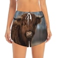 thumbnail image 2 of Goofa Yak Printed Women 2 in 1 Running Shorts,Quick Dry Athletic Workout Shorts,High Waisted Athletic Shorts with Liner Pockets-Medium, 2 of 9