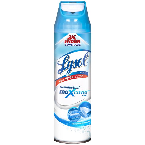 Lysol Max Cover Disinfectant Mist 15oz, Sundrenched Linen, Wideangle