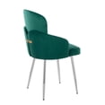 thumbnail image 6 of LumiSource Green Velvet, Gold Metal, Chrome Dahlia Dining Chair - Set of 2, 6 of 8