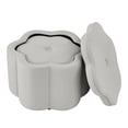 thumbnail image 2 of Aukfa 24" Set of 2 Round Storage Ottomans, Flower-Shaped Nesting Pouf Footrest Stools for Living Room, Bedroom, Dorm, Gray, 2 of 8