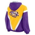 thumbnail image 3 of Women's WEAR by Erin Andrews Gold/Purple LSU Tigers Colorblock Full-Zip Hoodie Windbreaker Jacket, 3 of 5