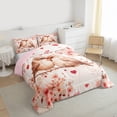 thumbnail image 3 of Homewish Kawaii Couple Bird Bedding Comforter Set, Romantic Love Heart Twin Comforter Sets, Pink Cherry Blossoms Reversible Bedding Set, Lightweight Room Decor, 2 Pieces, 3 of 8