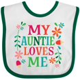 thumbnail image 3 of Inktastic My Auntie Loves Me Girls Girls Baby Bib, 3 of 4