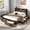 Rustic Brown, variant on Metal Bed Frame with 6 Drawers Metal Bed Frame Queen with Storage Headboard & Charge Station,Black