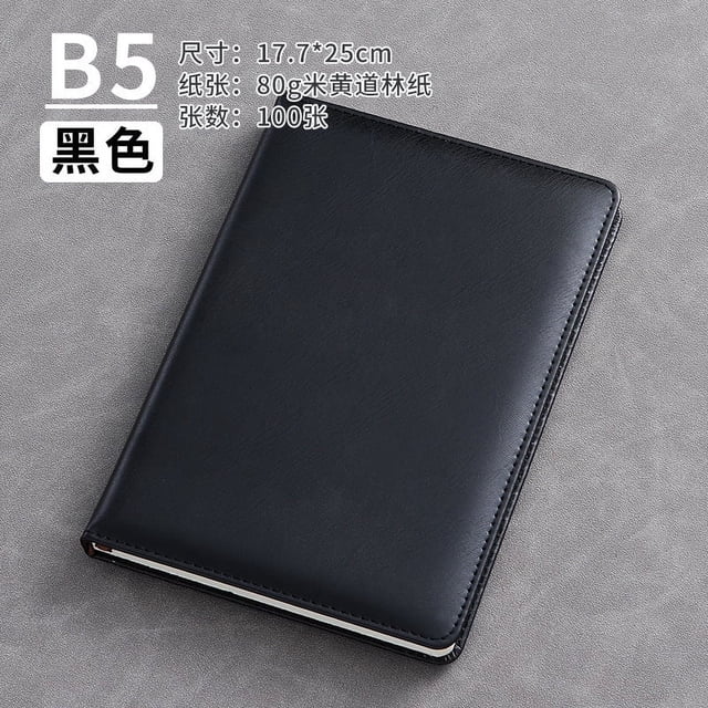 Zhuge 2 cuadernos de cuero B5 de tapa dura con compartimento para bolígrafos, encuadernados en cuero para mujeres y hombres, para oficina,diario y diario de viaje, 100 hojas, 200 páginas (negro)