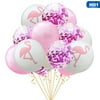 PWFE Hawaii Tropical Party Balloons Flamingo Pineapple Tropical Leaves Cactus Confetti Latex Balloons Round Confetti Balloons for Hawaii Party Decorations