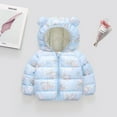 thumbnail image 3 of Esaierr Kids Baby Boys Girls Cartoon Print Warm Cotton Coats Ears Hooded Winter Jacket Flower Color Lightweight Coat 1-7 Years Warm Down Cotton Jacket, 3 of 7