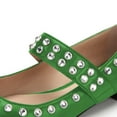 thumbnail image 3 of YDN Women Classic Square Closed Toe Mary Jane Rhinestone Studded Flats Strap Ballet Dance Dress Casual Shoes Size 8 Green, 3 of 4