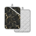 thumbnail image 2 of Dailycode Black and Gold Marble Oven Mitts 2 Pcs Pot Holders Sets Heat Resistant for Kitchen Cooking Baking 7"x9.8", 2 of 7