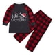 thumbnail image 1 of Conjunto de pijamas para niñas y niños Top y pantalones a cuadros navideños a juego con la familia Nituyy GL714-QZ14193A14, 1 of 7