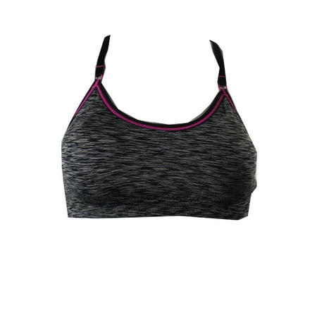 Ideology Charcoal Space-Dye Seamless Low-Impact Sports Bra S