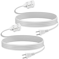 BN-LINK 6 ft 3 Outlet Indoor Extension Cord 16/2 SPT-2, 2 Pack White, 2 Prong Polarized Plug, Household Power Cord for Home, Office, and Holiday Decorations