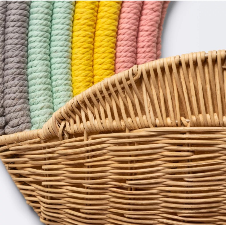 Baskets Storage & Organization Boho Wicker Rainbow Storage Basket etna
