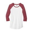 thumbnail image 3 of District Women's Fitted Very Important Tee 3/4-Sleeve Raglan Dt6211 Heathered Red/ White XXL, 3 of 4