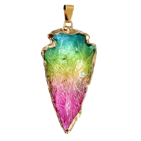 

NUOLUX 1pc Colorful Stone DIY Pendant Jewelry DIY Accessory Triangle DIY Pendant