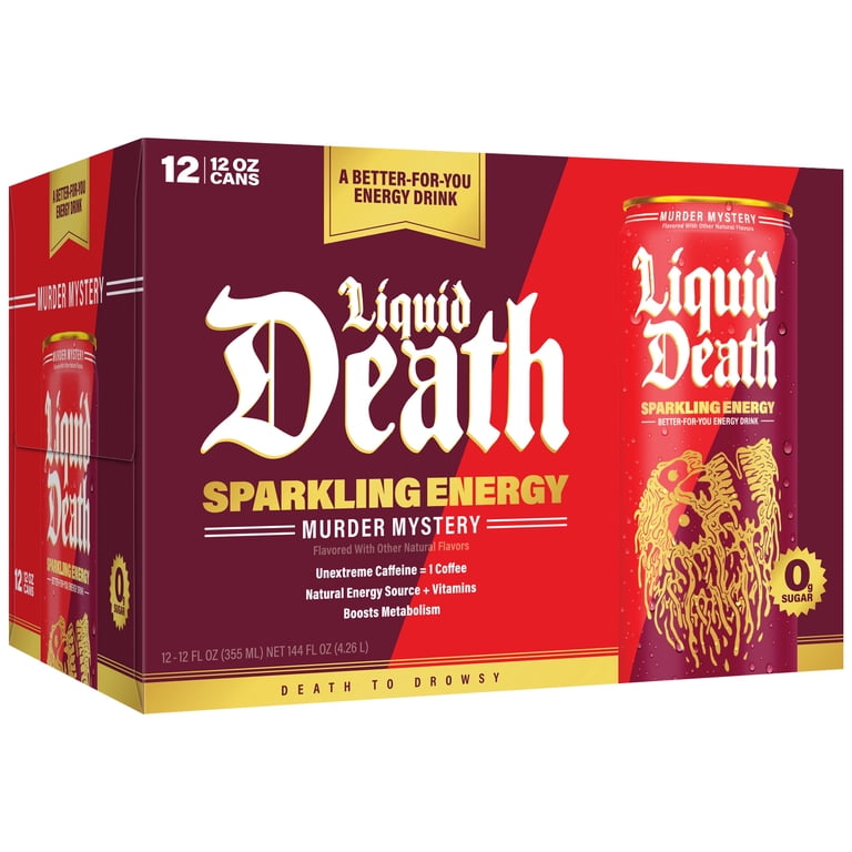 Liquid Death Sparkling Energy, Murder Mystery, 100mg Caffeine, 12 Pack photo 4