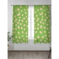 thumbnail image 2 of Sheer Curtains 72 inches Long, Light Pink Maple Leaf Fall Thanksgiving Leaves Green Background Light Filtering Sheer Window Curtains Rod Pocket Voile Drapes for Bedroom, 52"Wx72"L 2 Panels, 2 of 7