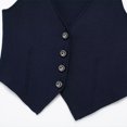 thumbnail image 4 of Chaleco de punto de un solo pecho azul marino a la moda para mujer, camisetas sin mangas con cuello en V vintage, top elegante para mujer, 4 of 5